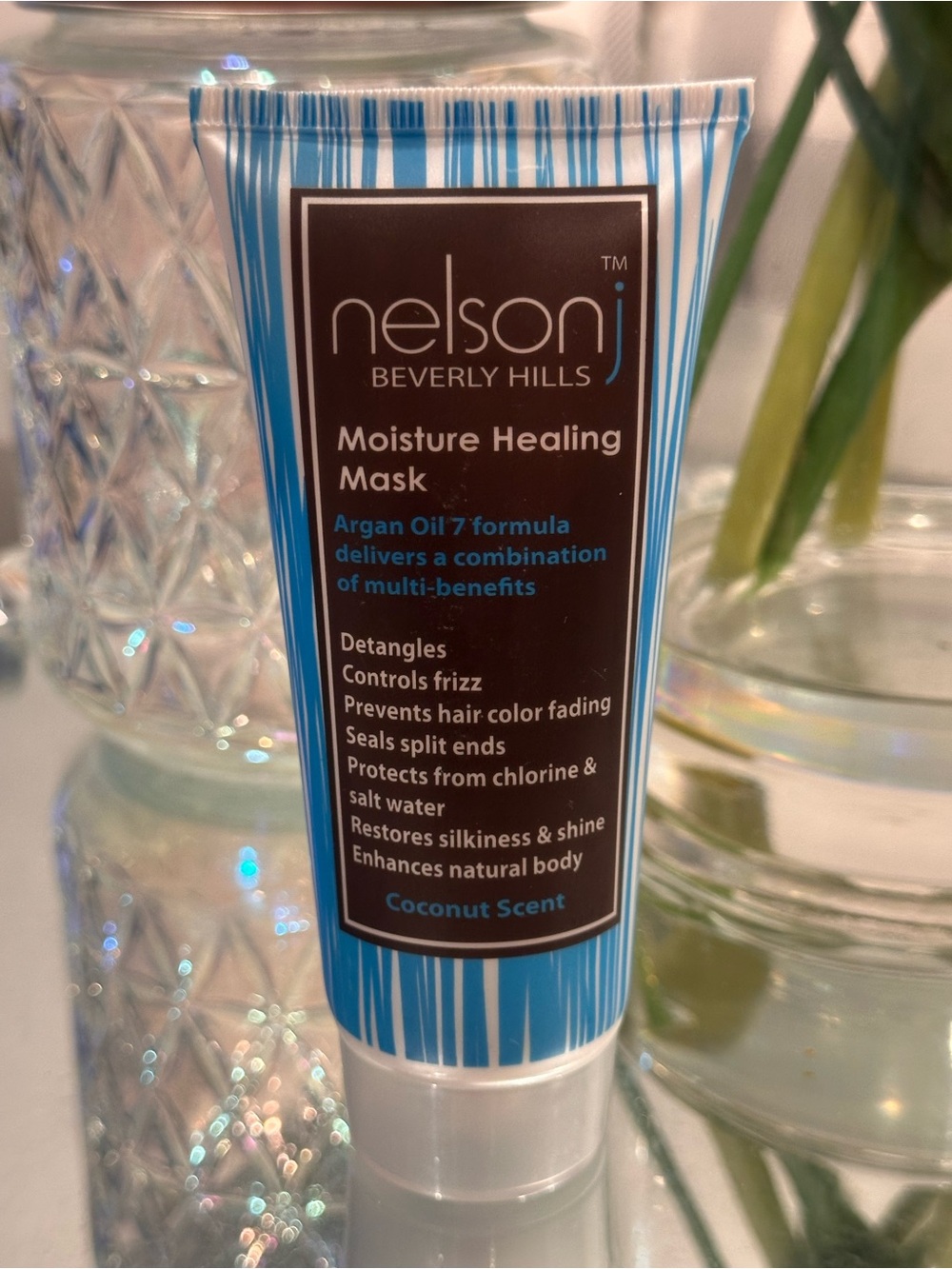 Nelson J Beverly Hills Moisture Healing Hair Mask Argan Oil Coconut 3.4 oz NIB